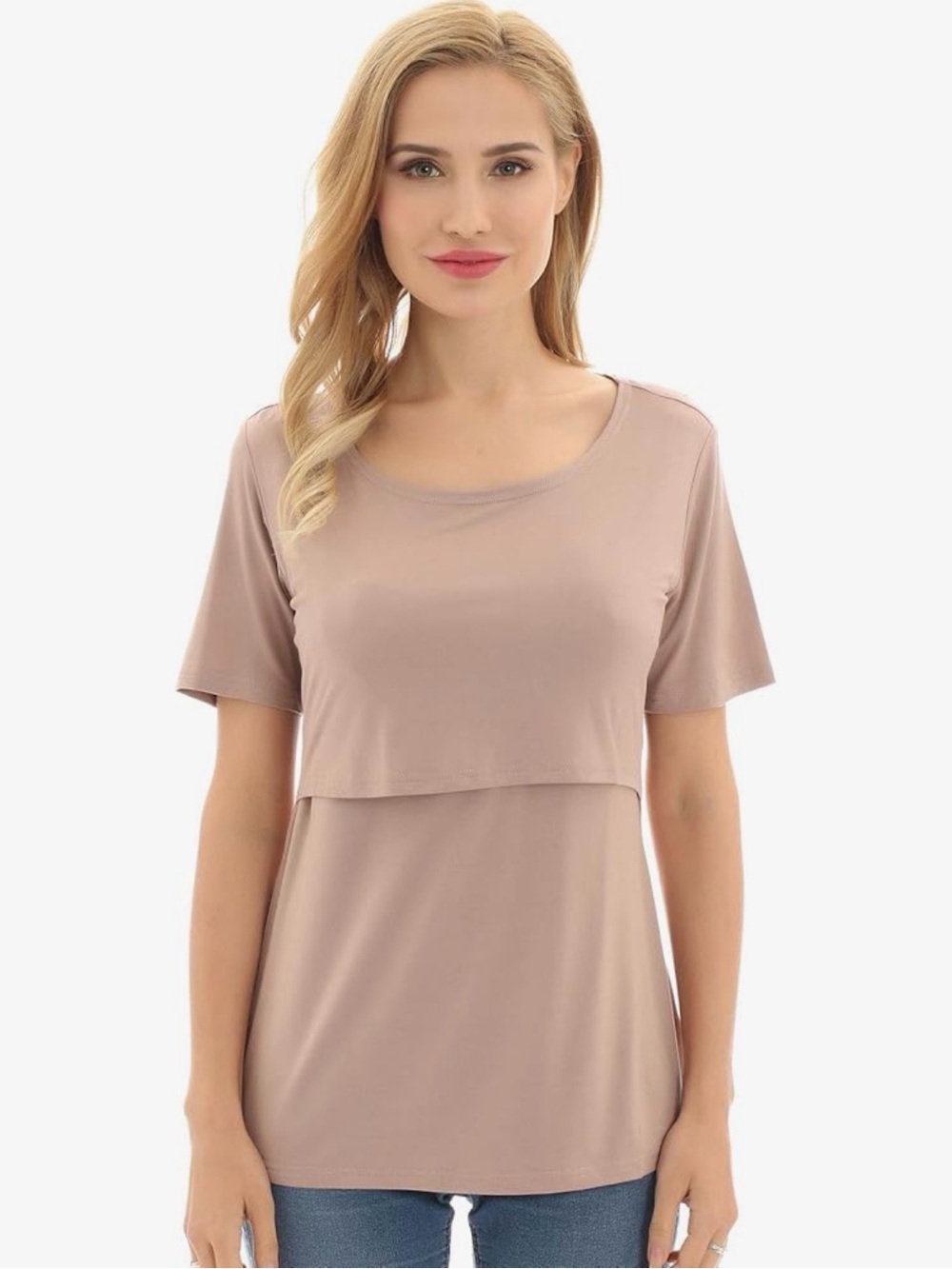 Bearsland Maternity Nursing Top Short Sleeve Breastfeeding Shirts Size Small